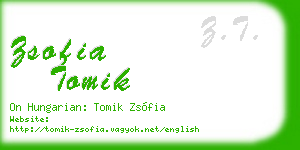 zsofia tomik business card
