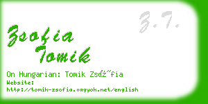 zsofia tomik business card